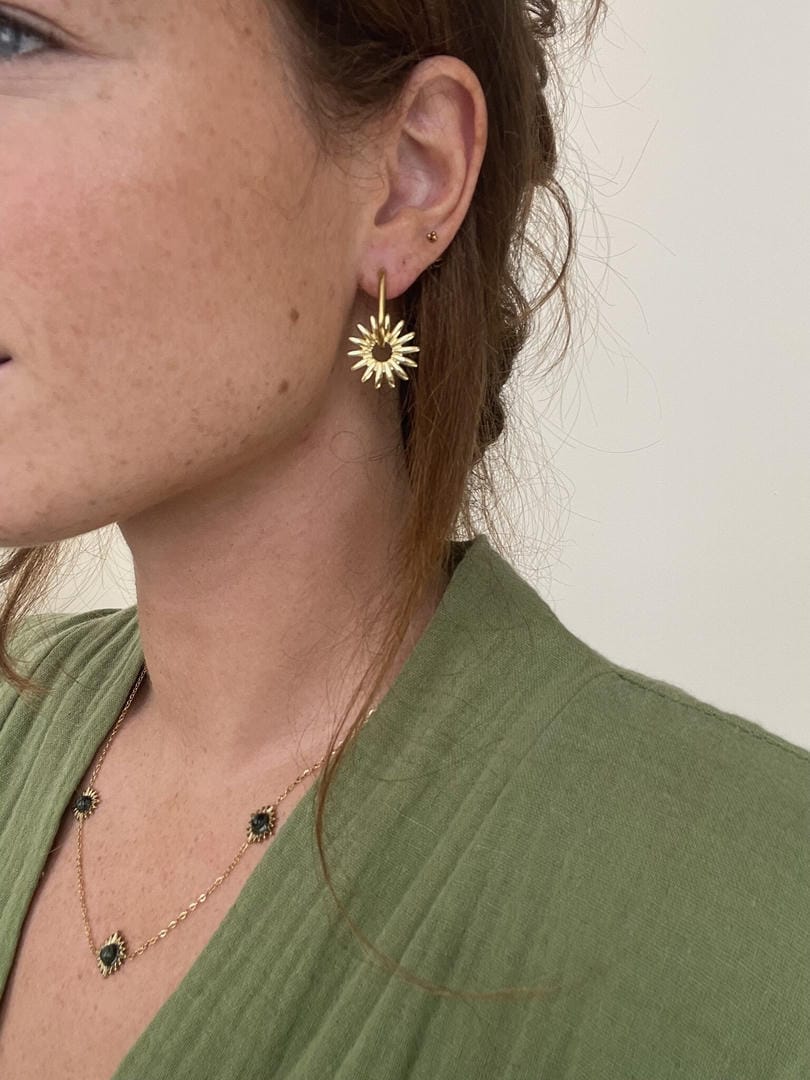 Pendientes de aro con diseño de sol