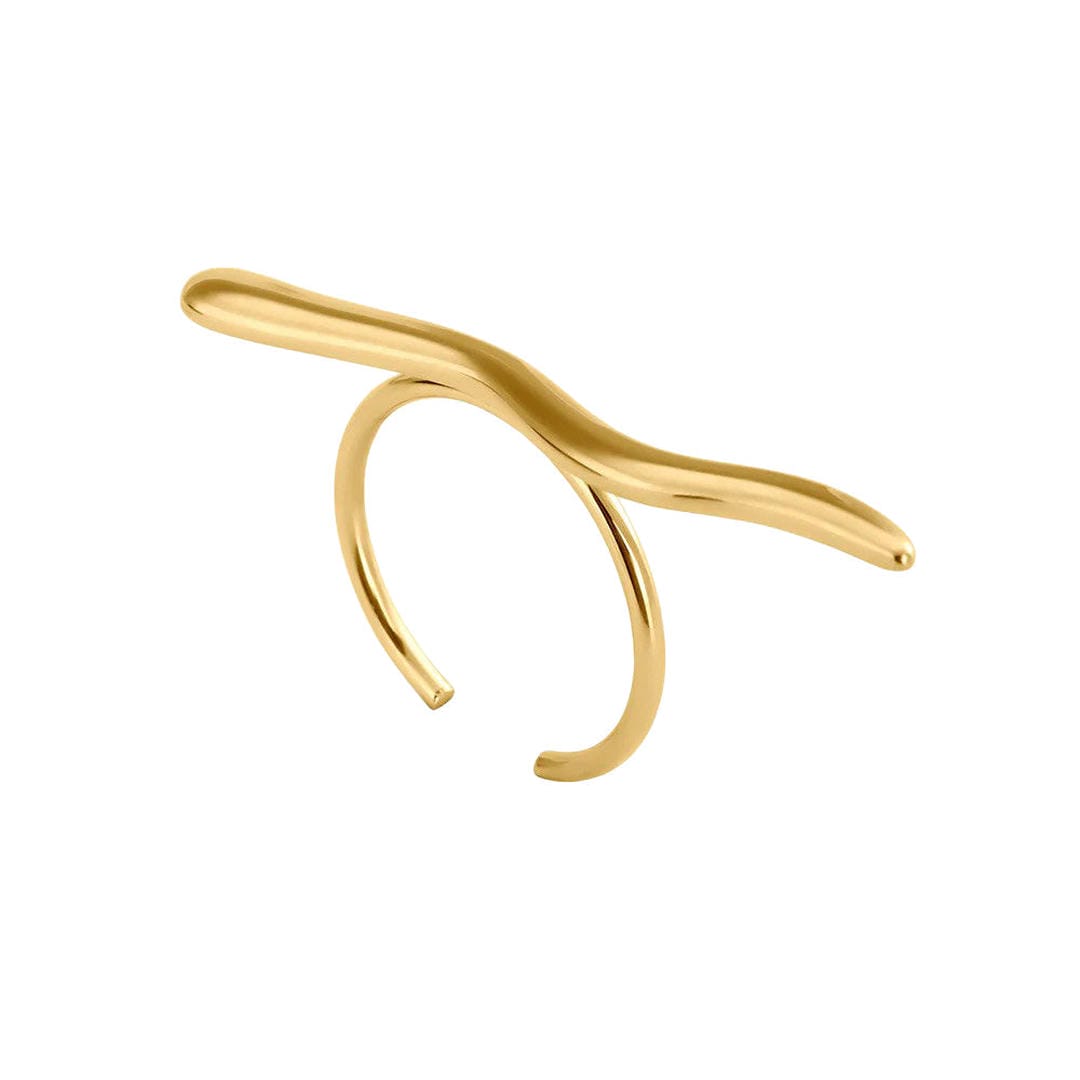 Anillo minimalista de rama dorada