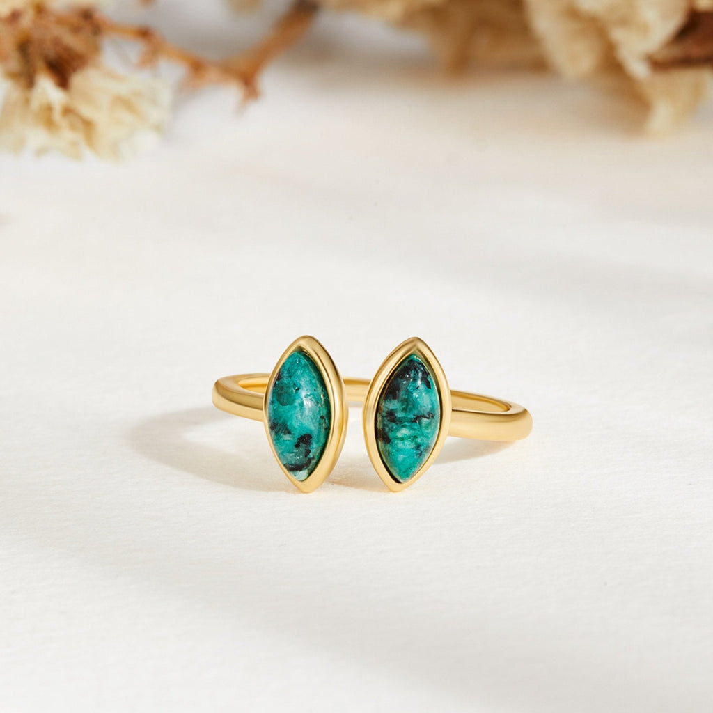 Anillo tipo espiral verde jade