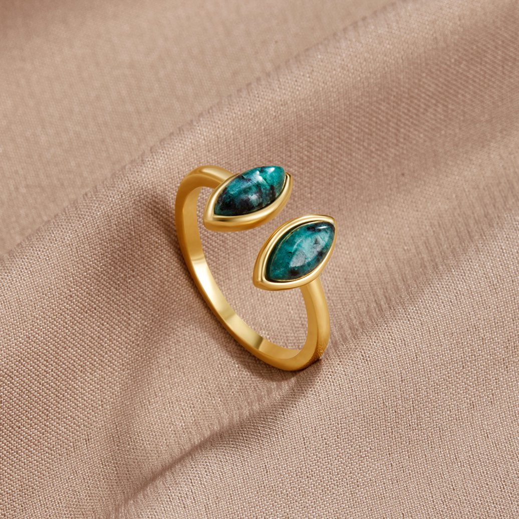 Anillo tipo espiral verde jade