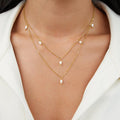 Collar en capas Kay con gota de perla