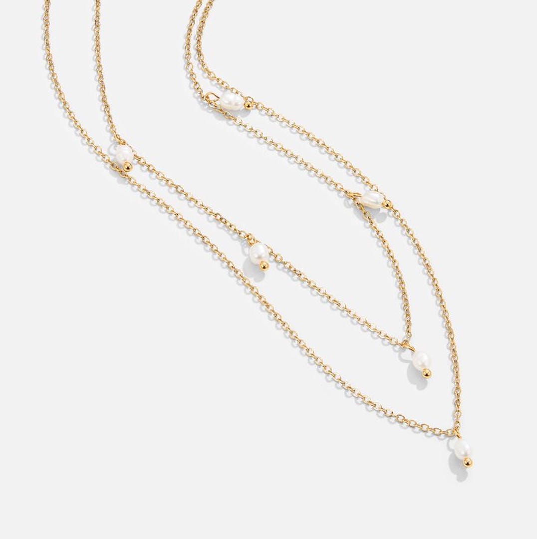 Collar en capas Kay con gota de perla