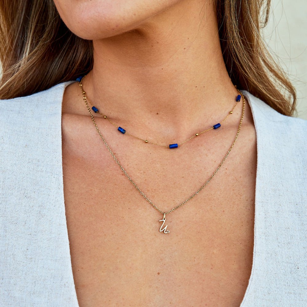 Collar de cuentas de lapislázuli