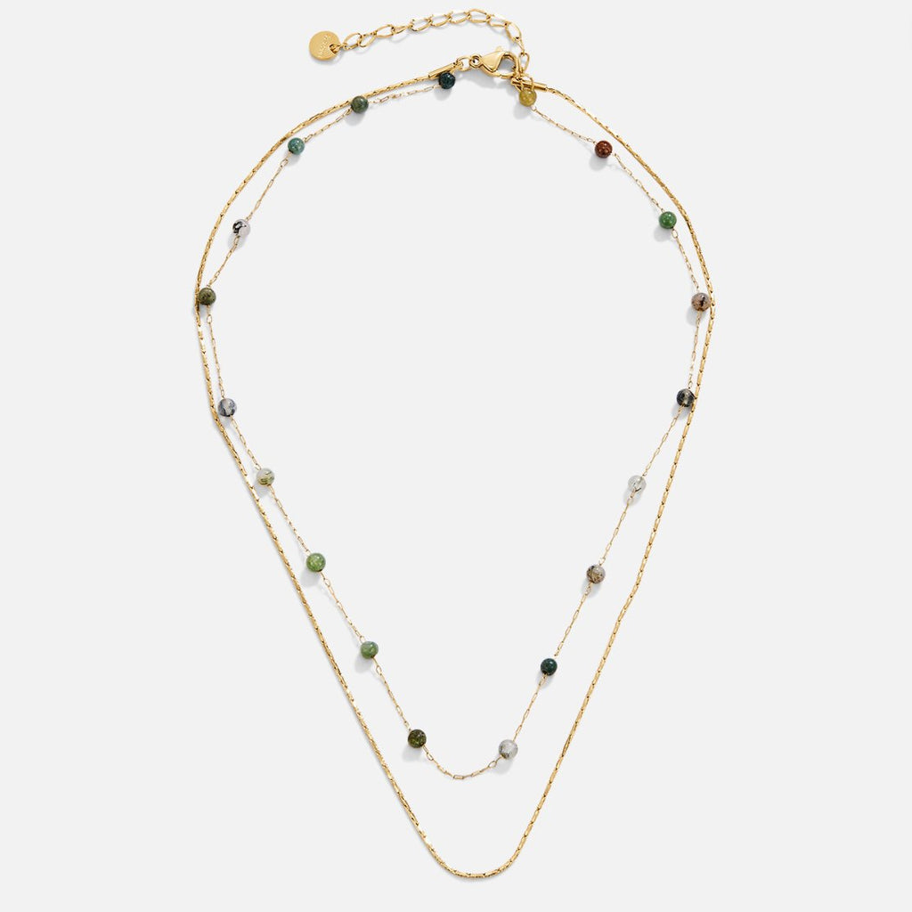 Collar Alana superpuesto en oro y piedra