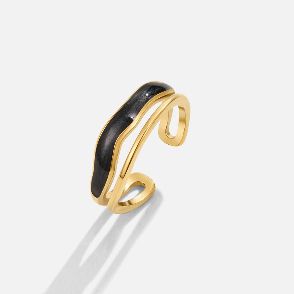 Anillo de oro Sahara negro en capas