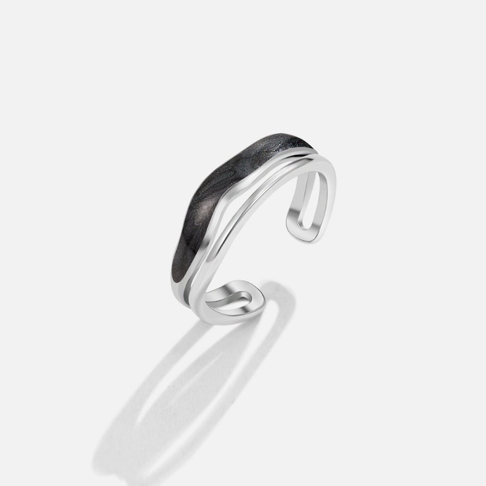 Anillo de plata Sahara Negro en capas