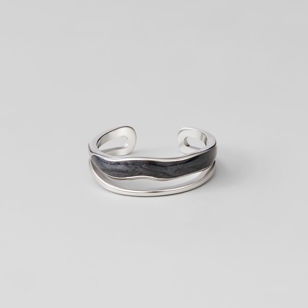 Anillo de plata Sahara Negro en capas