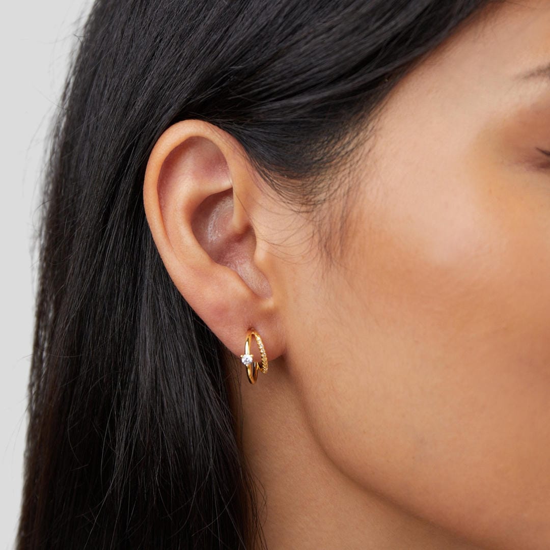 Pendientes de oro con cristales