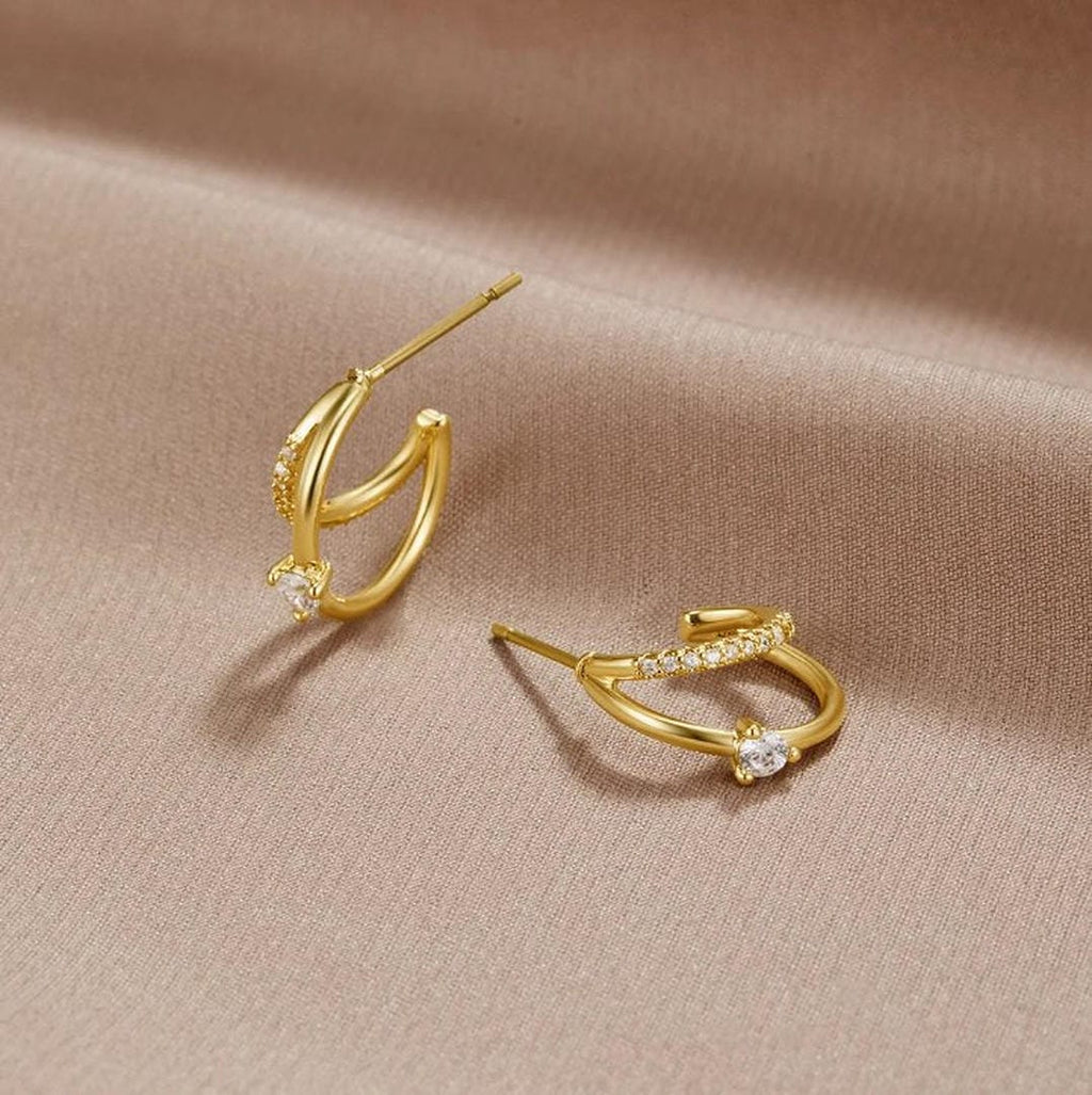 Pendientes de oro con cristales