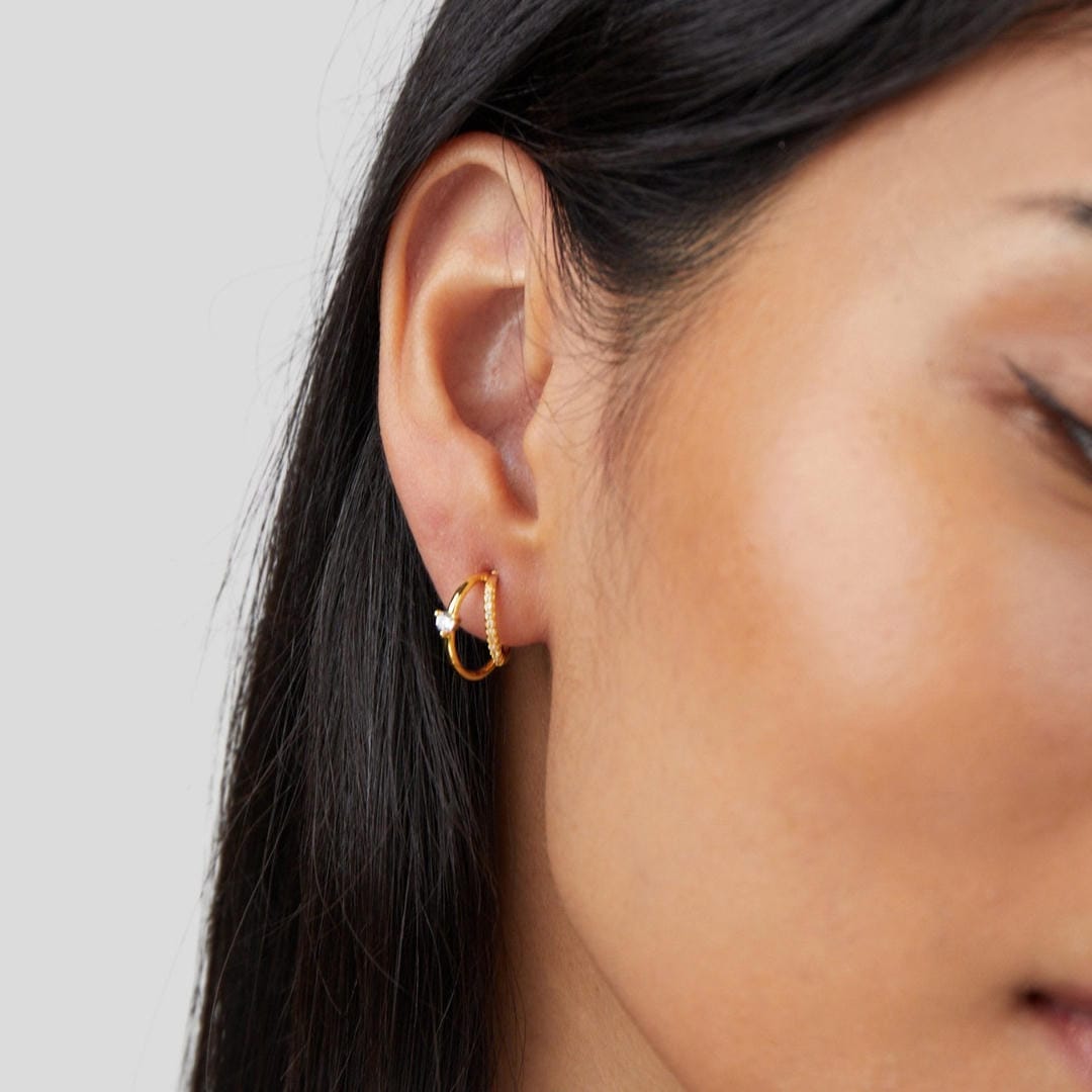Pendientes de oro con cristales