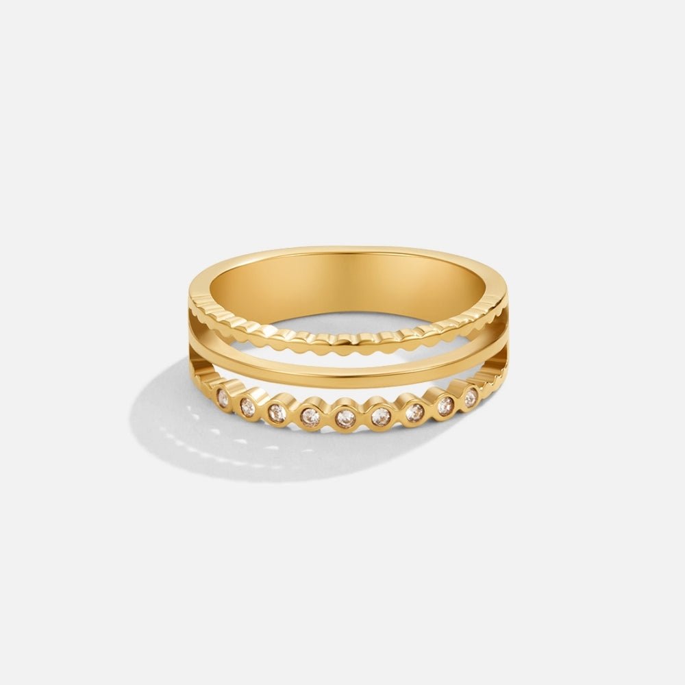 Anillo de cristal Elowyn de varias capas