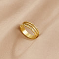 Anillo de cristal Elowyn de varias capas