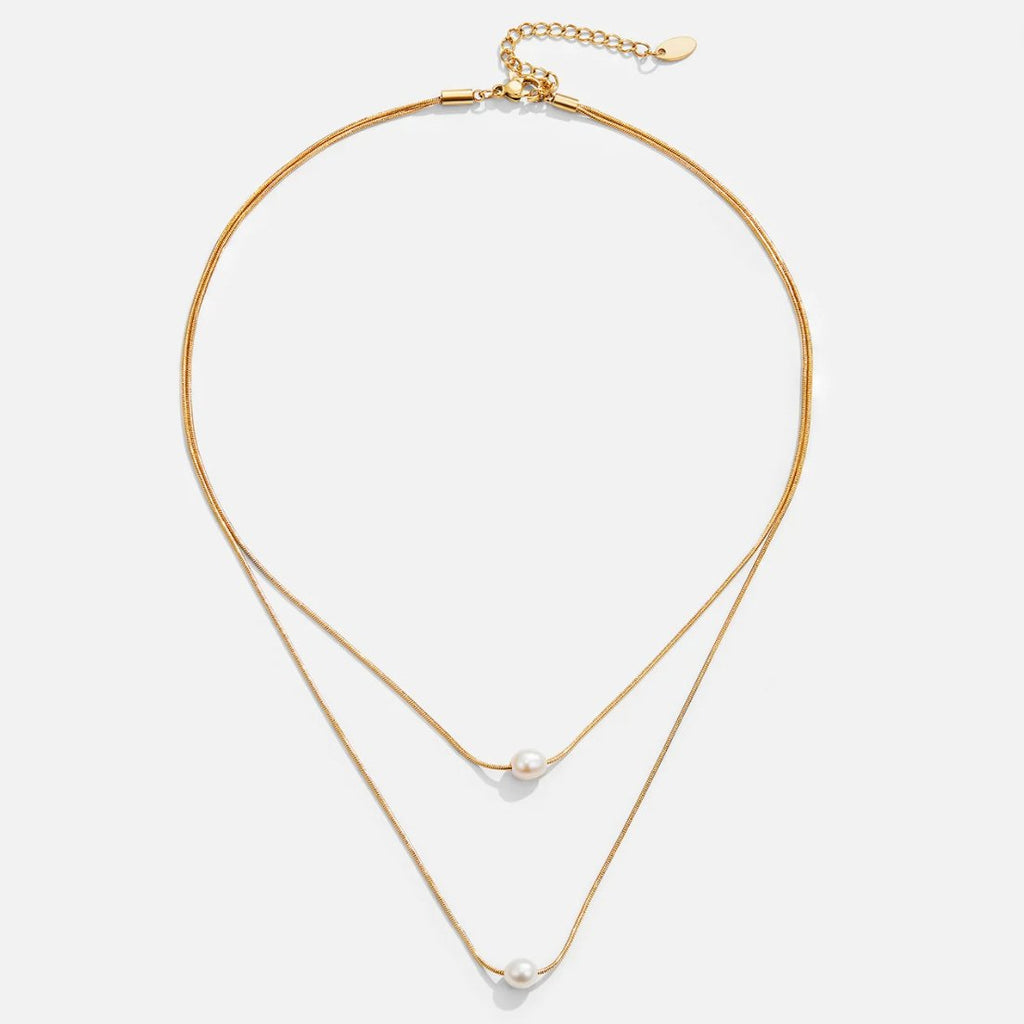 Collar de perlas de agua dulce en capas