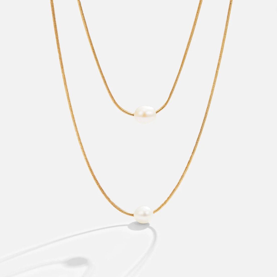 Collar de perlas de agua dulce en capas