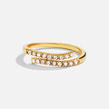 Anillo envolvente de oro y cristal en capas