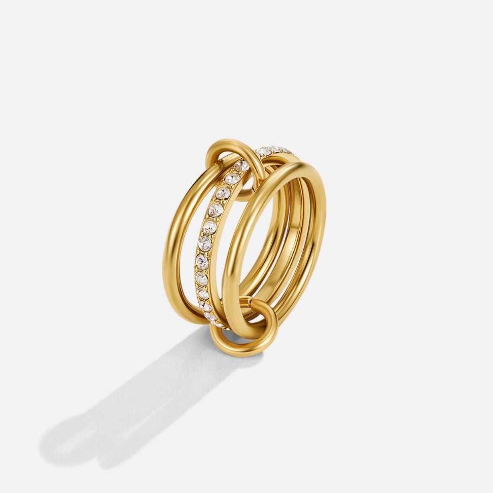 Anillo de oro Kaili en capas