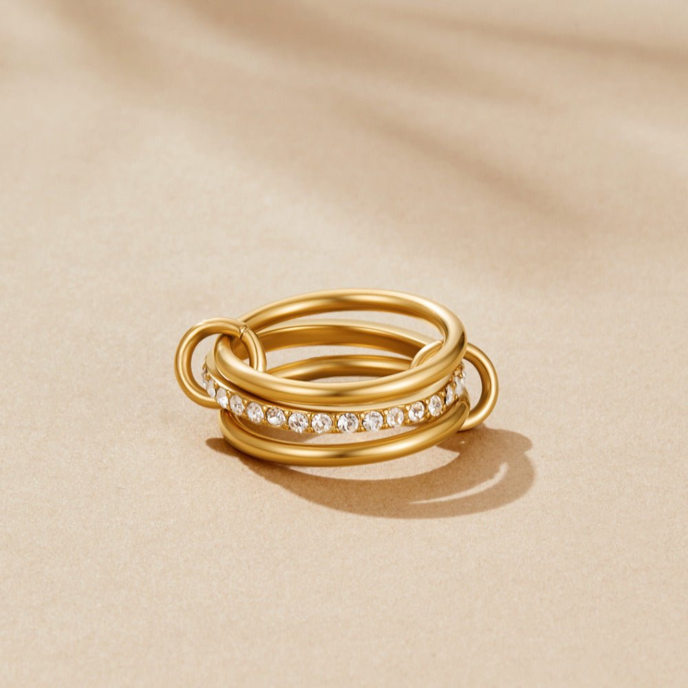 Anillo de oro Kaili en capas