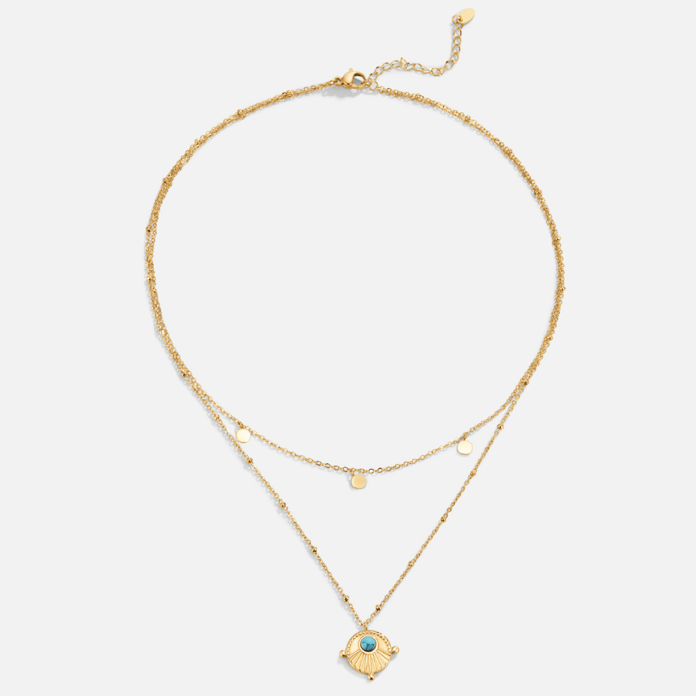 Collar turquesa de varias capas