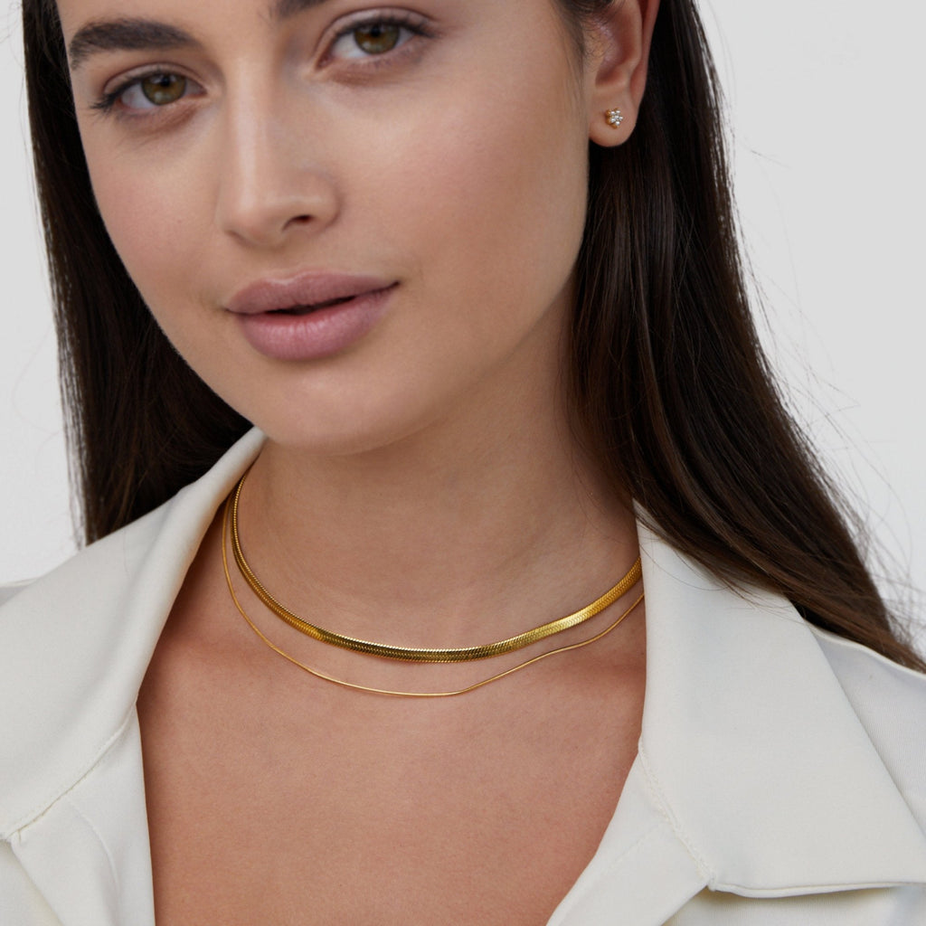 Collar Layla en capas de oro de 18 quilates