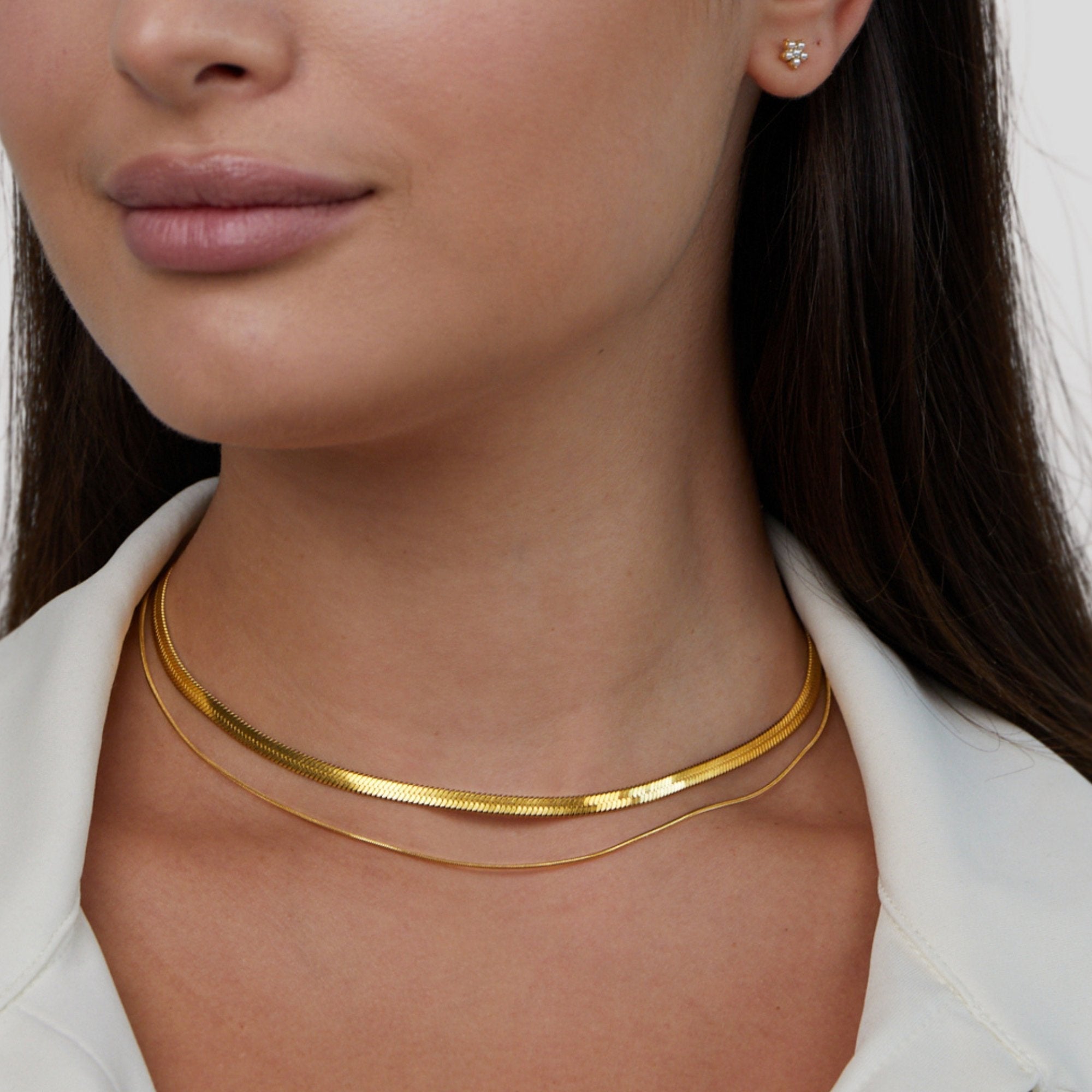 Collar Layla en capas de oro de 18 quilates