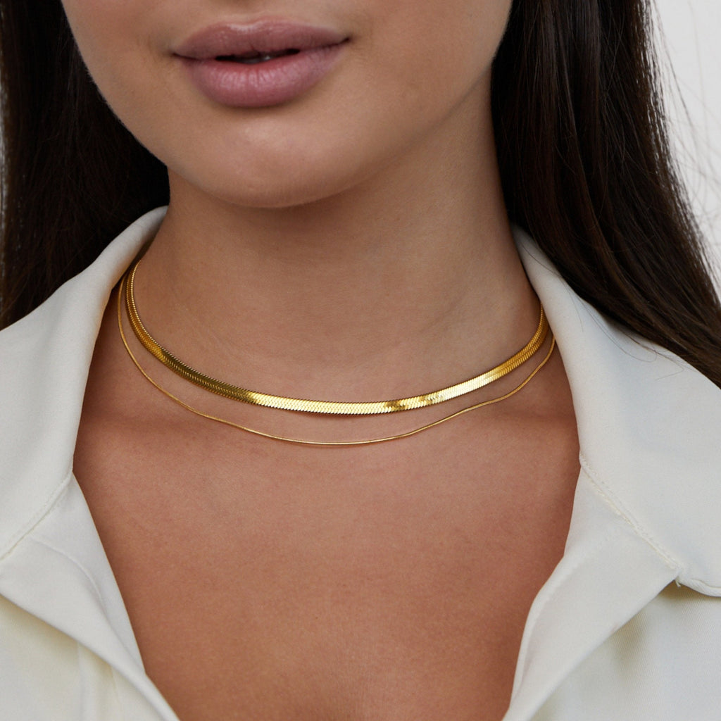 Collar Layla en capas de oro de 18 quilates