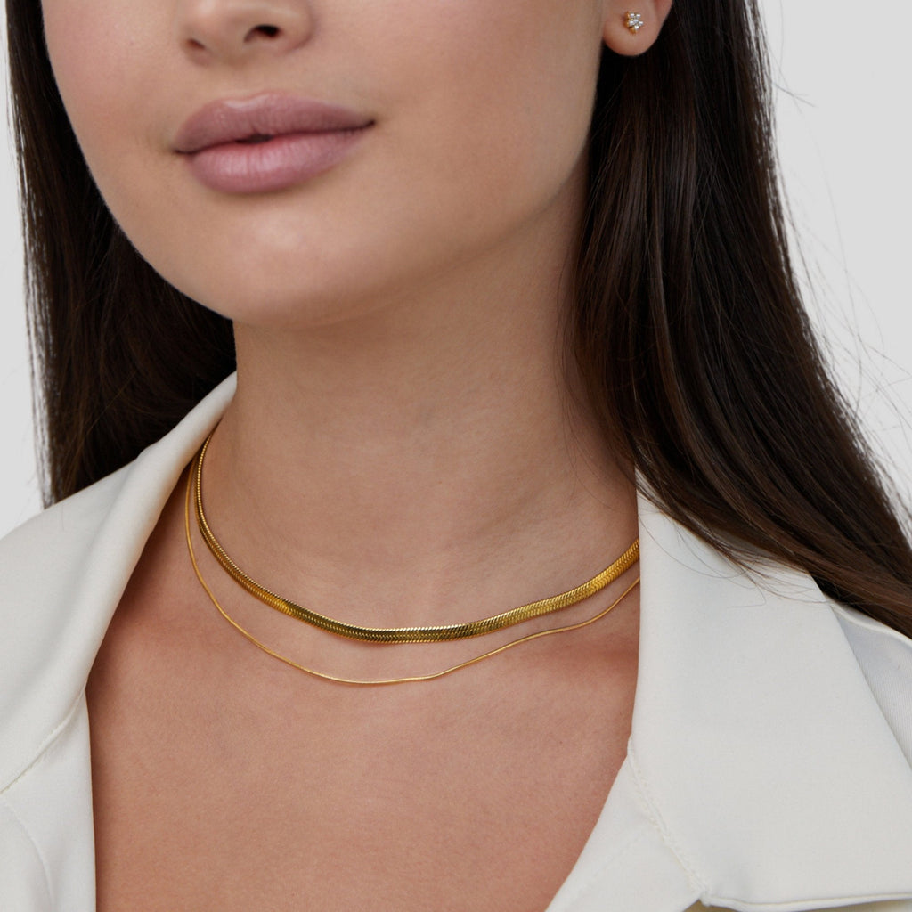Collar Layla en capas de oro de 18 quilates