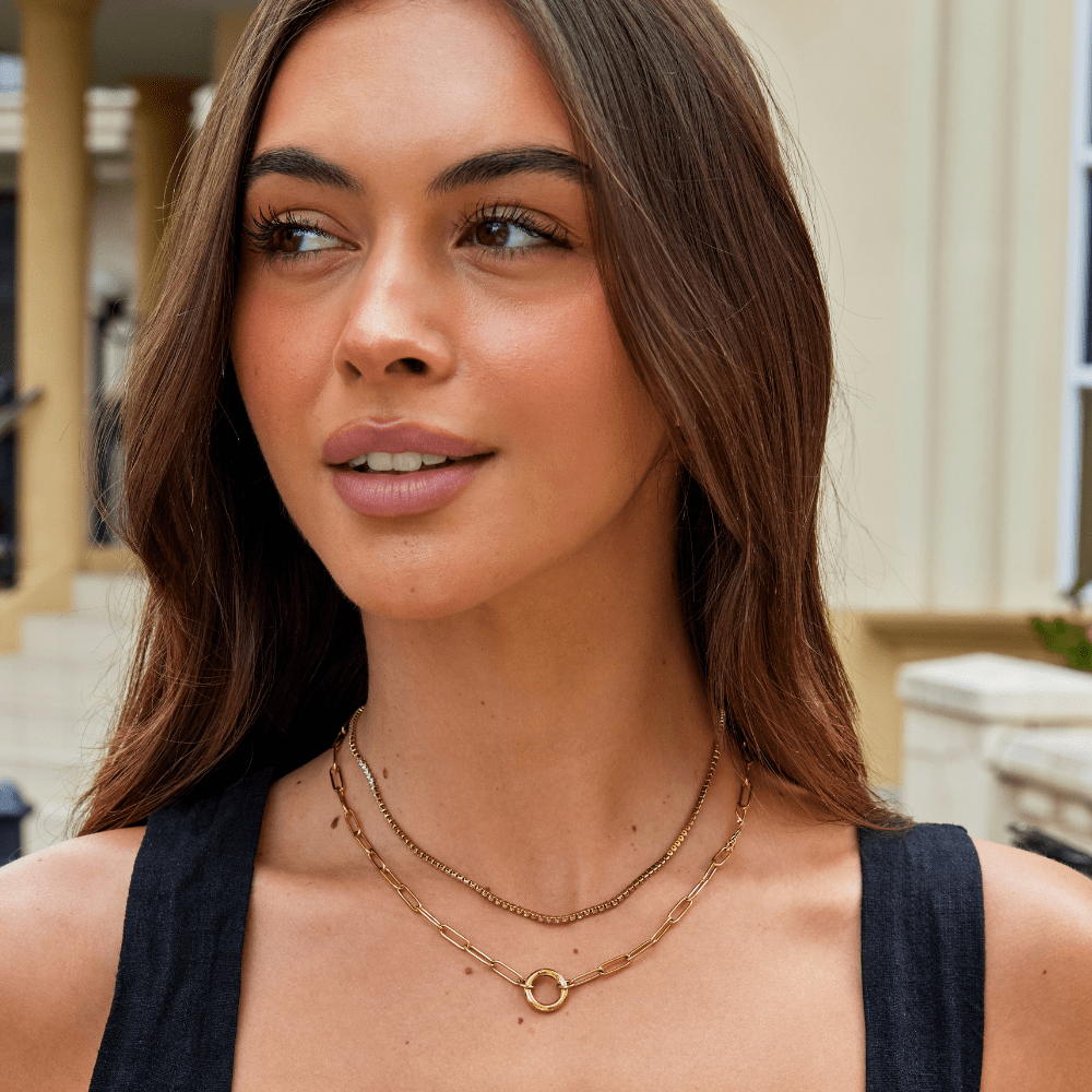 Collar Cordelia de cristal dorado