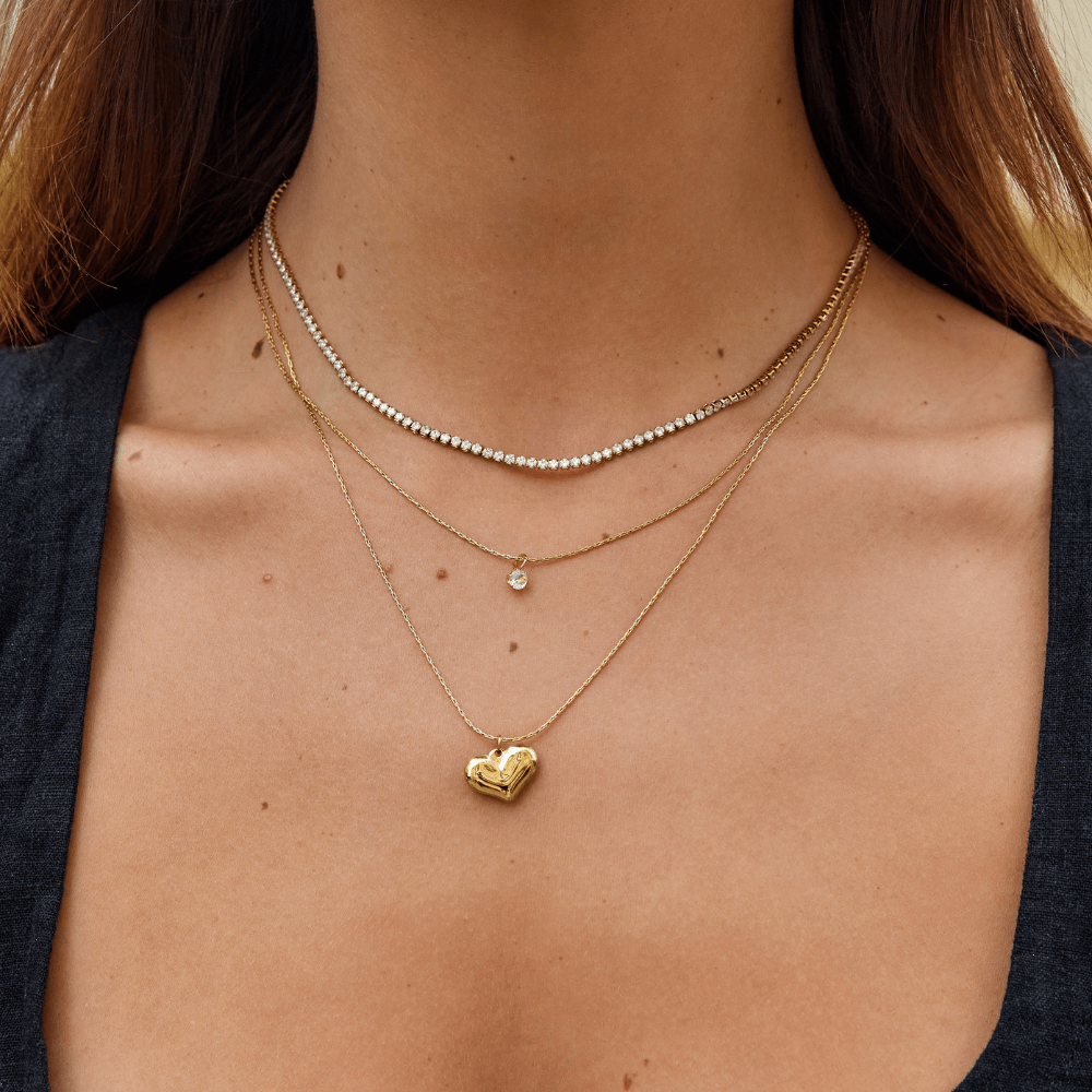 Collar Cordelia de cristal dorado