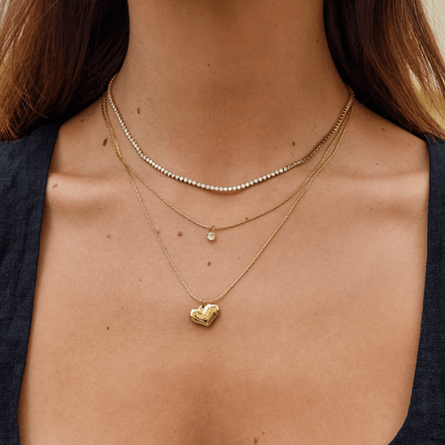 Collar Cordelia de cristal dorado