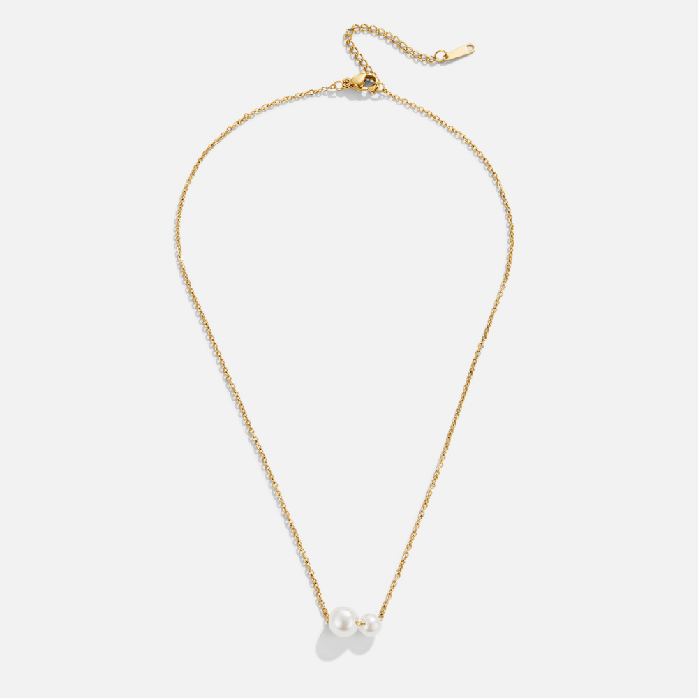 Collar con colgante de doble perla Louise