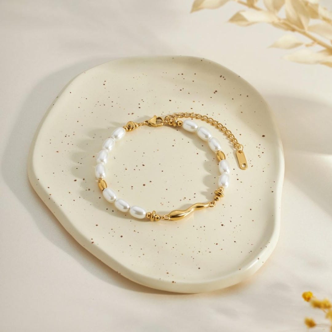 Pulsera de perlas de agua dulce genuinas