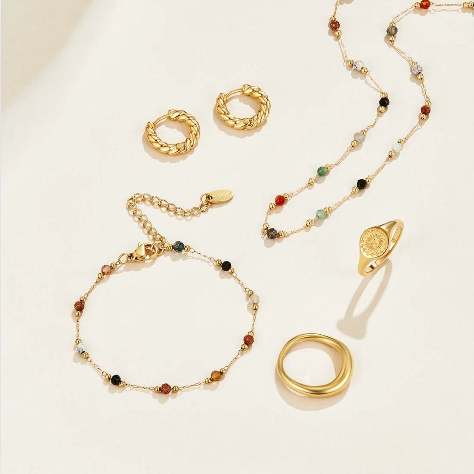 Collar de piedra con cuentas Lulu