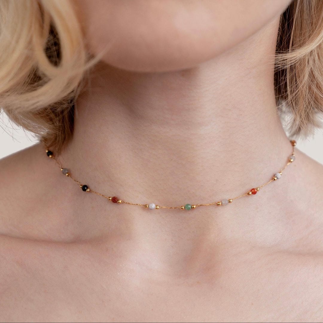 Collar Aria con Gemas Coloridas