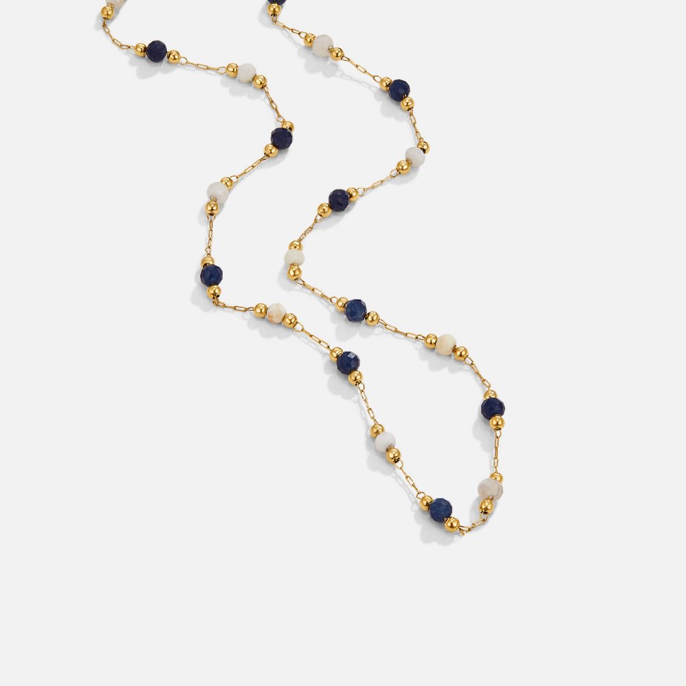 Collar Lulu Midnight con cuentas de piedra