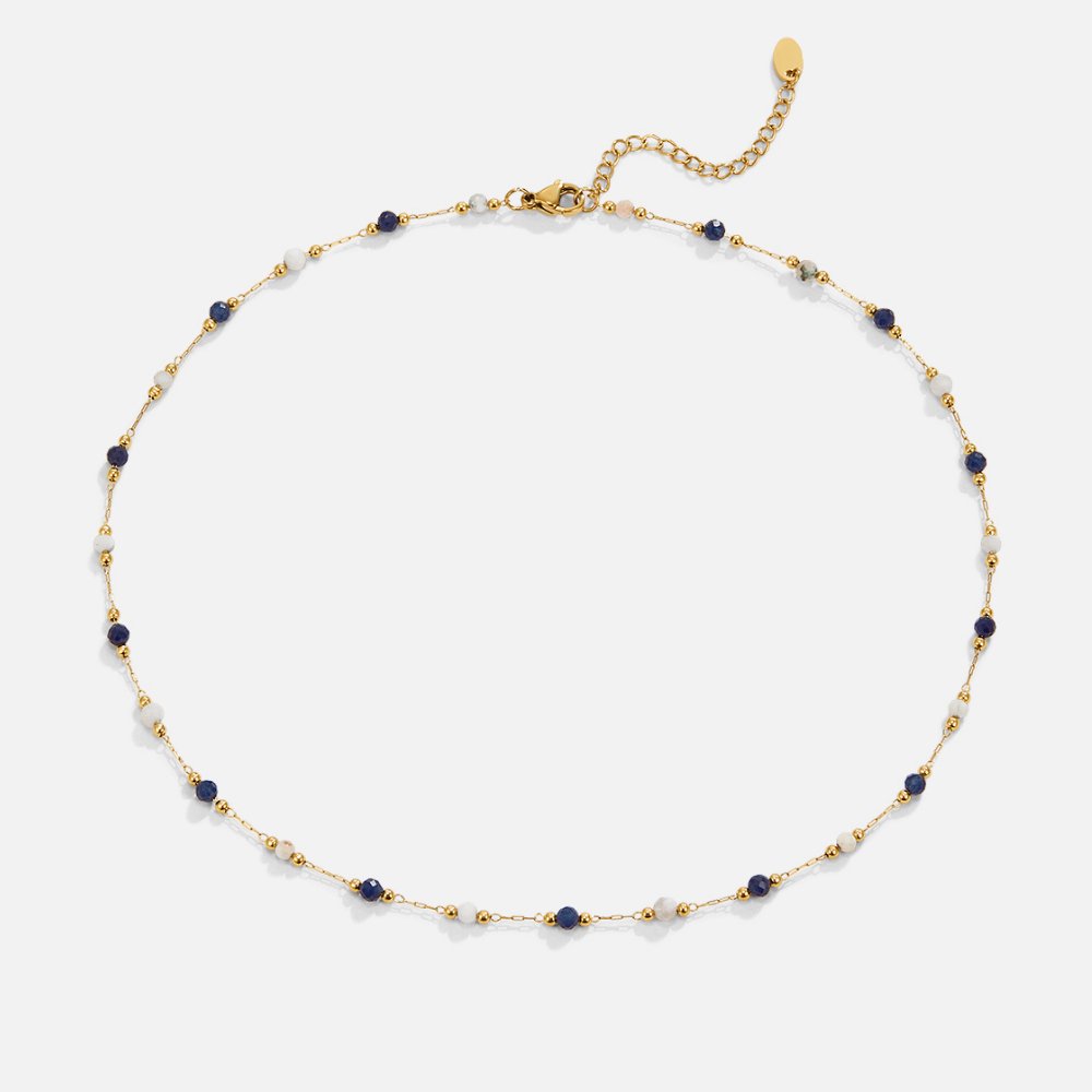 Collar Lulu Midnight con cuentas de piedra