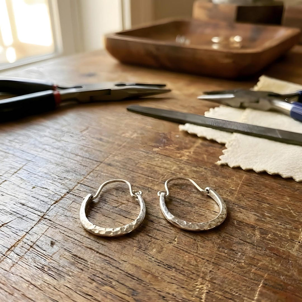 Pendientes de aro halo lunar