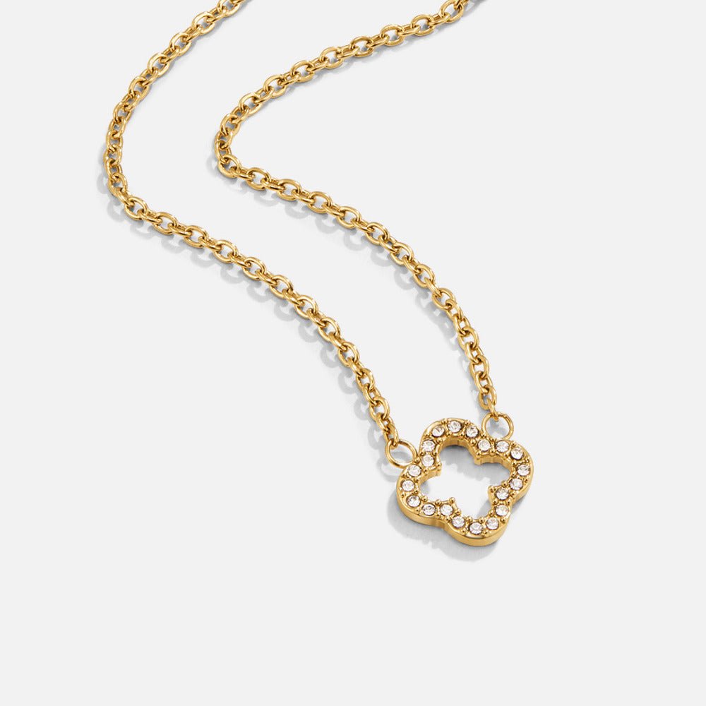 Collar de trébol de cristal de lujo