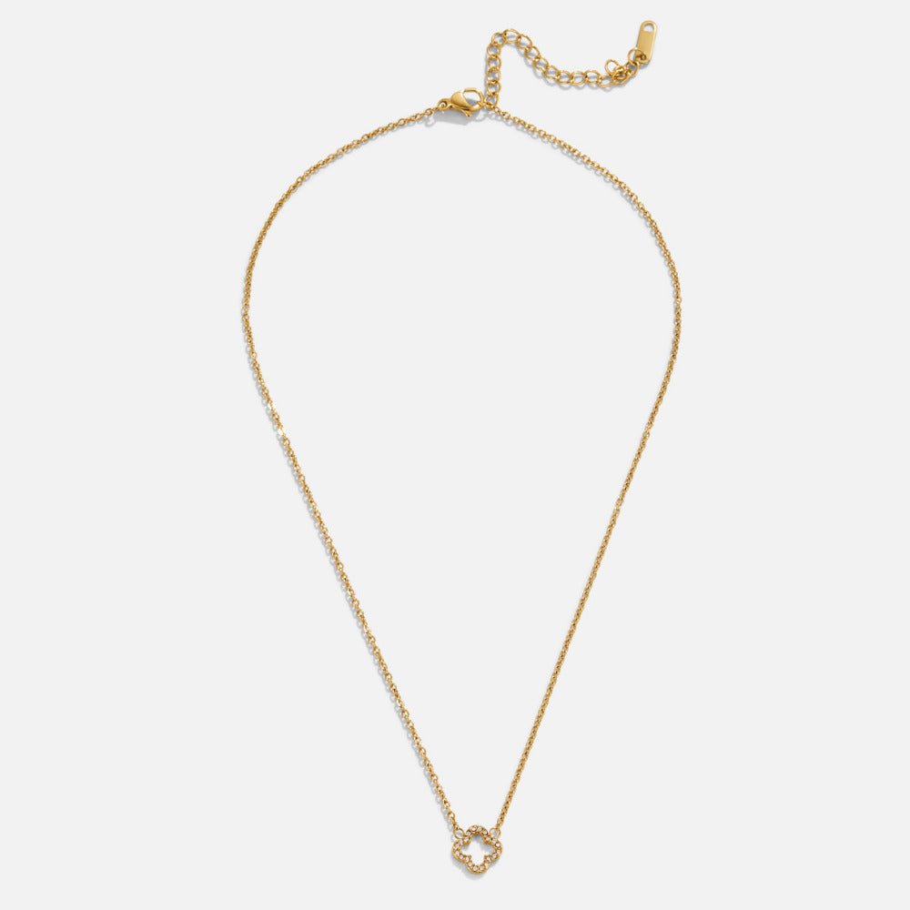 Collar de trébol de cristal de lujo