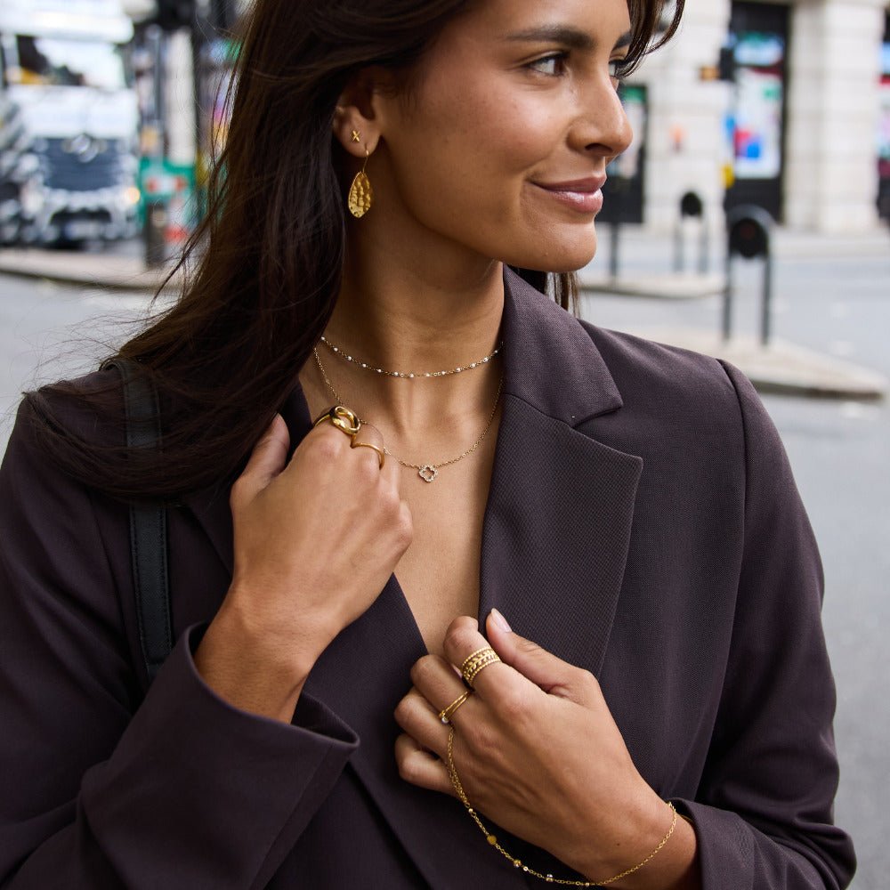 Collar de trébol de cristal de lujo