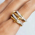 Conjunto de anillos de circonitas entrelazadas