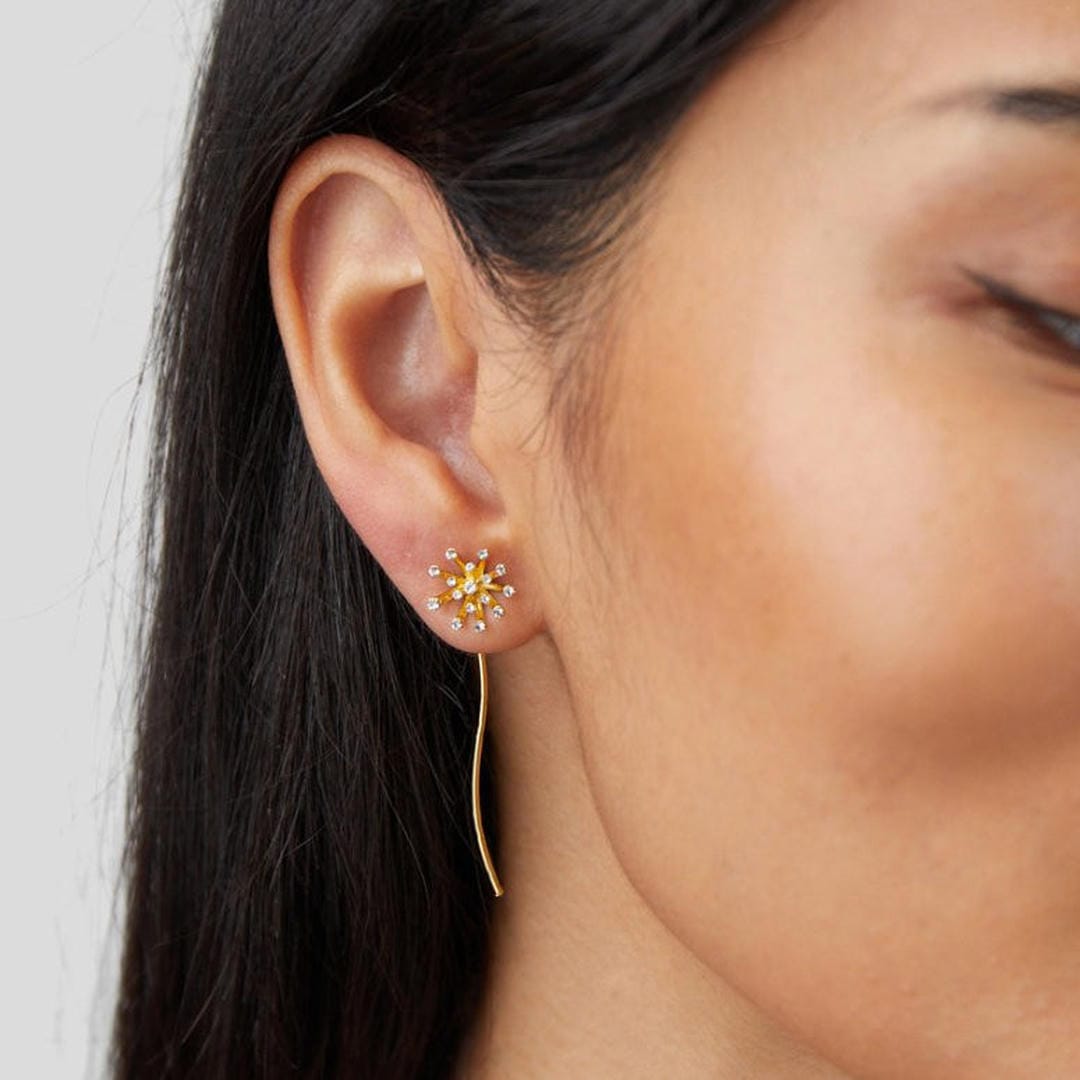 Pendientes de Oro Dandelion de los Deseos