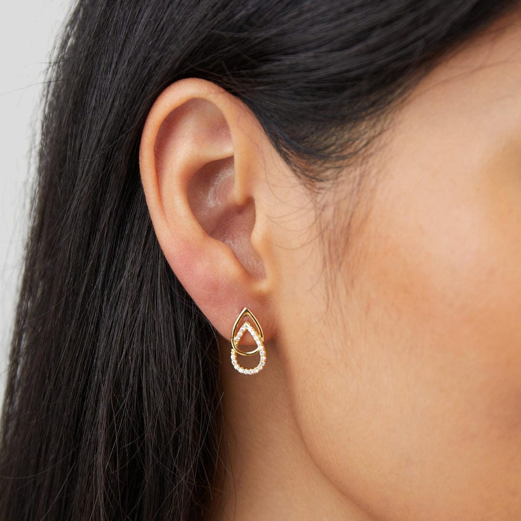 Pendientes de eslabones en forma de lágrima Lin