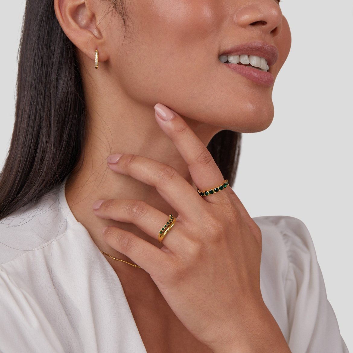 Anillo Marissa Esmeralda Verde Superpuesto