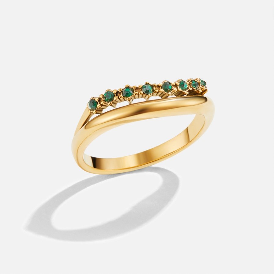Anillo Marissa Esmeralda Verde Superpuesto