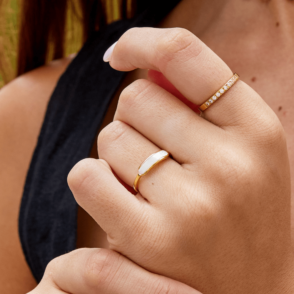 Anillo Blanco Perla Maya