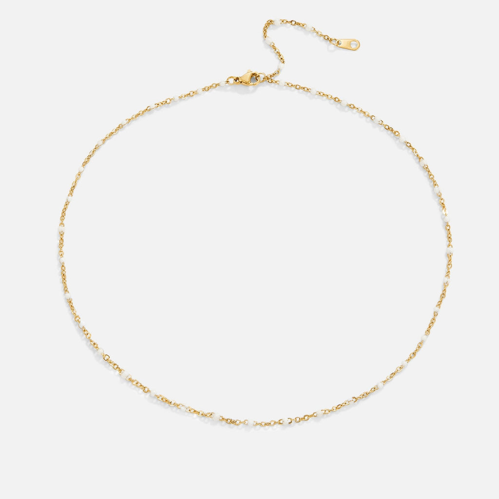 Collar Mila de cuentas blancas