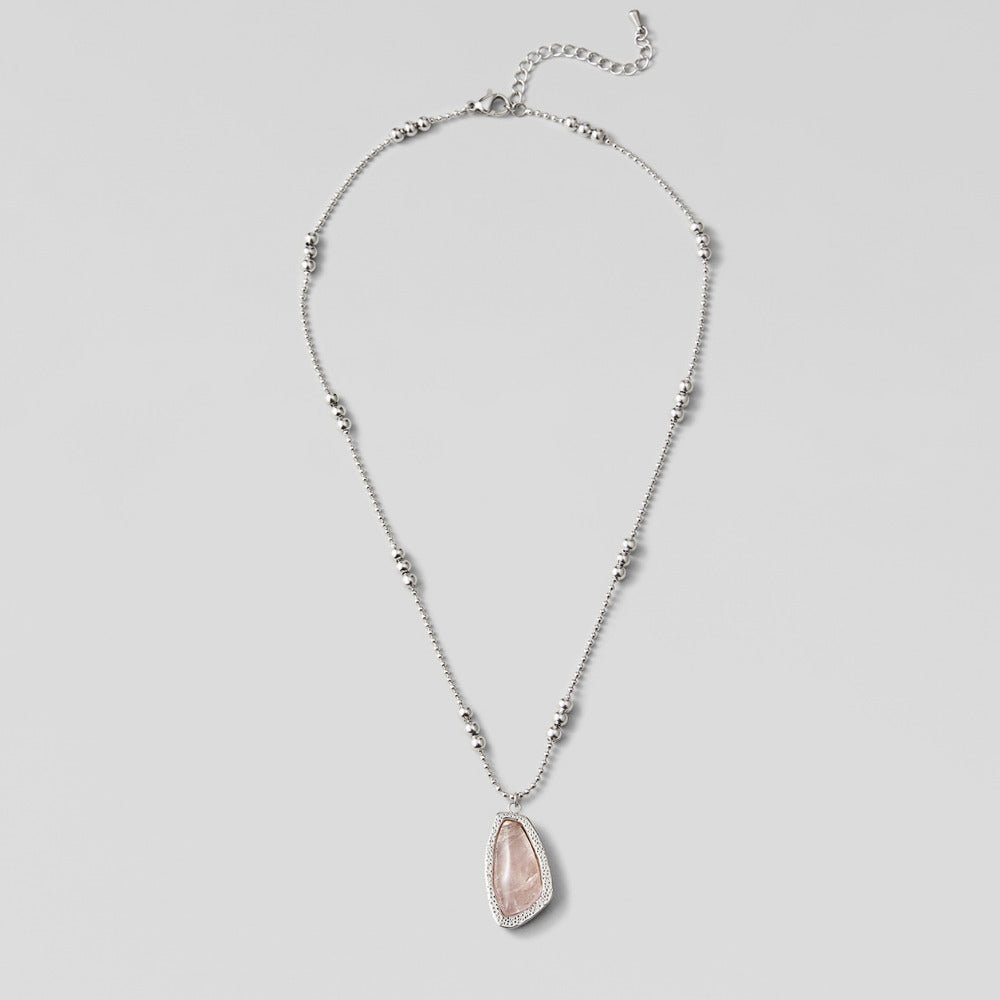 Collar con colgante de gota de piedra lunar