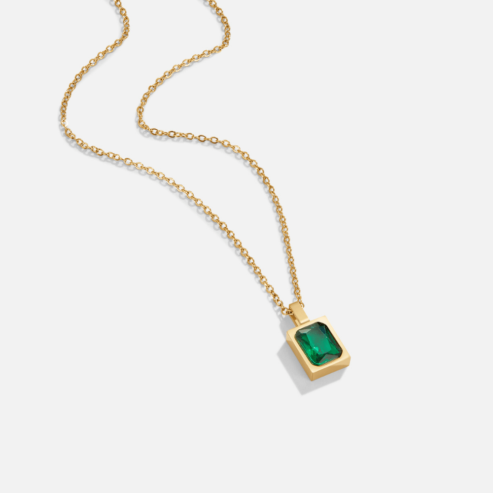 Collar de cristal verde místico
