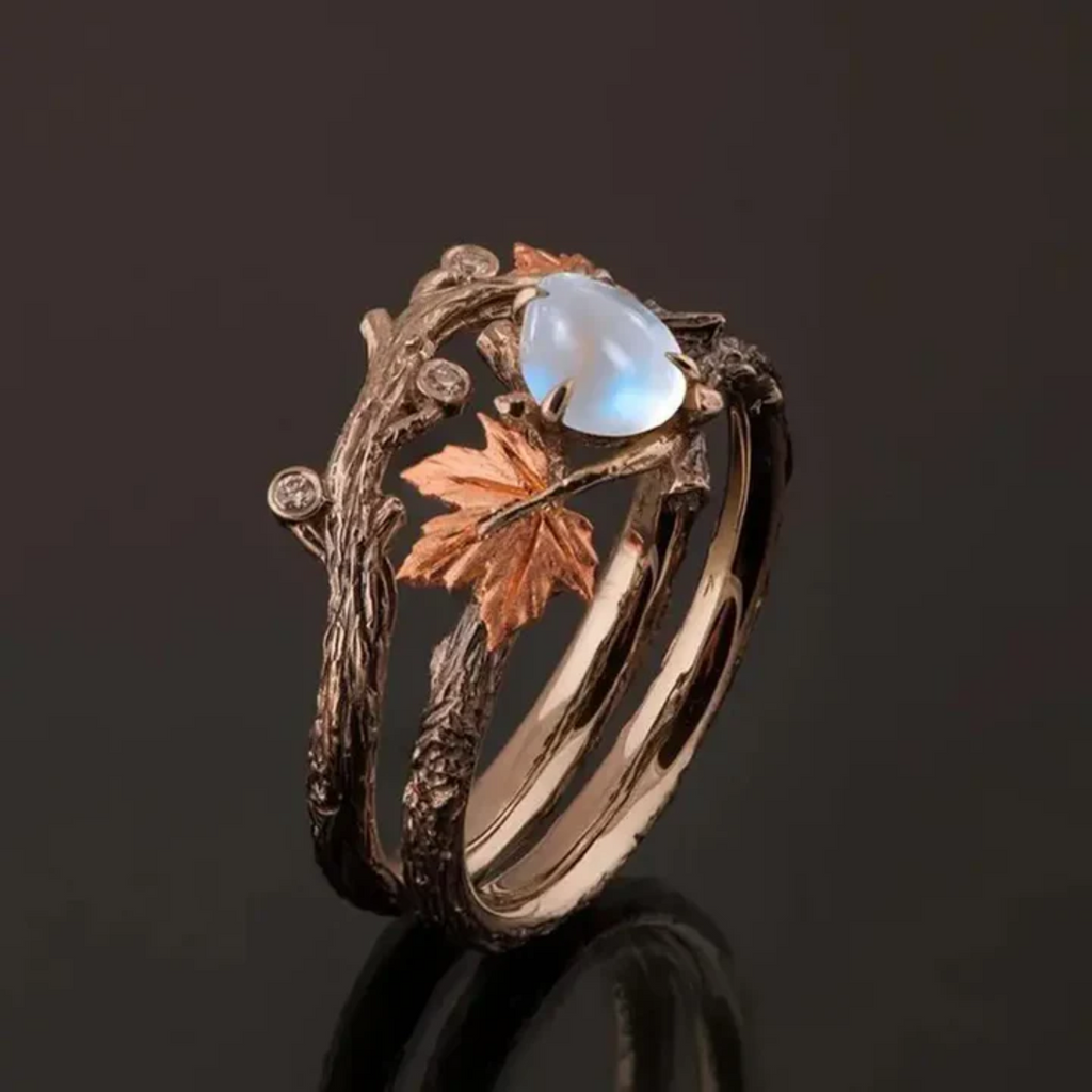 Elegante Anillo de Piedra Lunar Natural