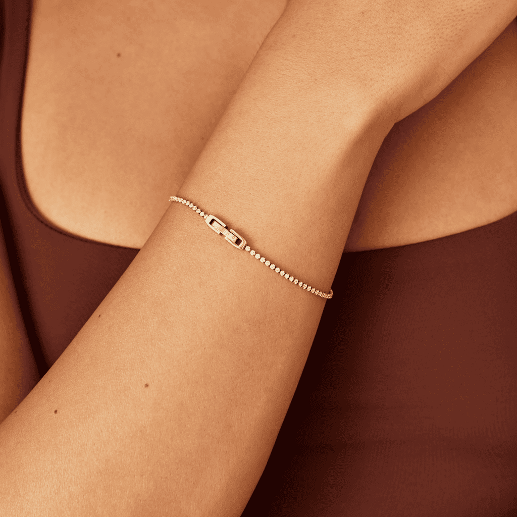 Pulsera de oro con cristal Aurora